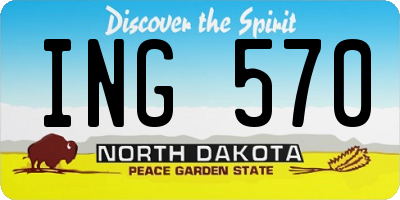 ND license plate ING570
