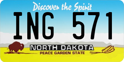 ND license plate ING571
