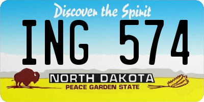ND license plate ING574