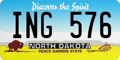 ND license plate ING576