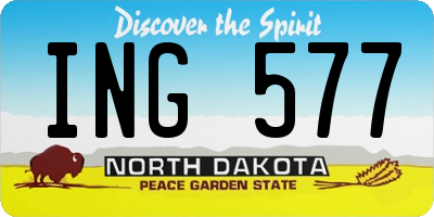 ND license plate ING577