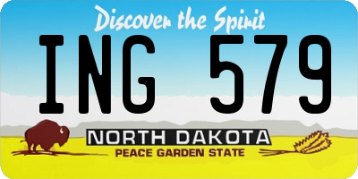 ND license plate ING579