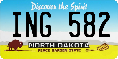 ND license plate ING582
