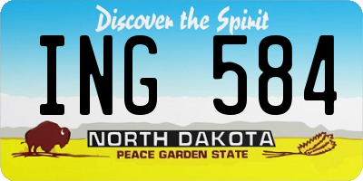 ND license plate ING584