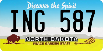 ND license plate ING587