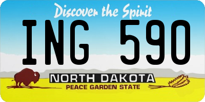 ND license plate ING590