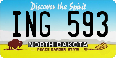 ND license plate ING593