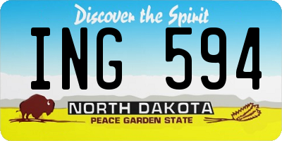 ND license plate ING594