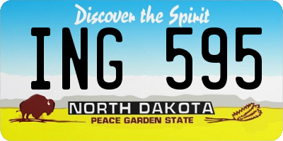 ND license plate ING595