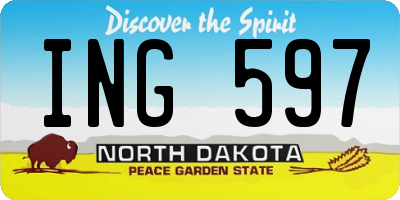 ND license plate ING597