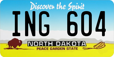 ND license plate ING604