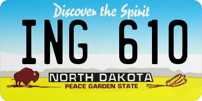ND license plate ING610