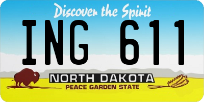 ND license plate ING611