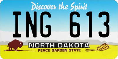 ND license plate ING613