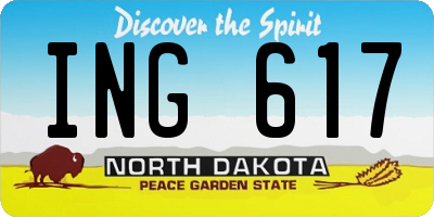 ND license plate ING617
