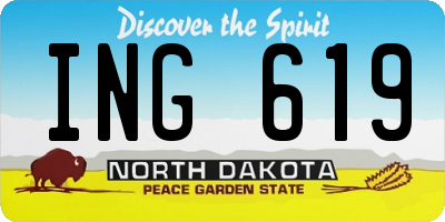 ND license plate ING619