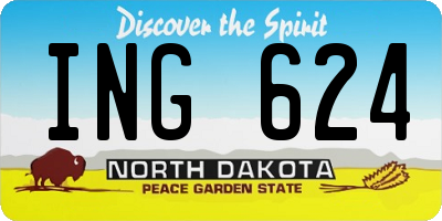 ND license plate ING624