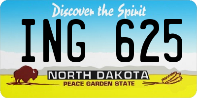 ND license plate ING625