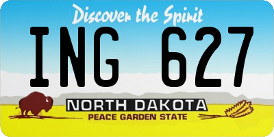 ND license plate ING627