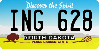 ND license plate ING628
