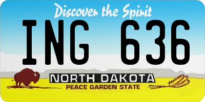 ND license plate ING636