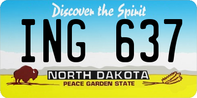 ND license plate ING637