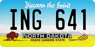 ND license plate ING641