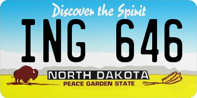 ND license plate ING646