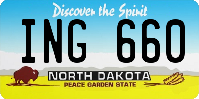 ND license plate ING660