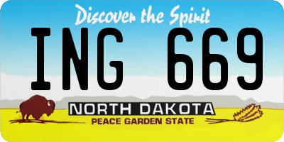 ND license plate ING669