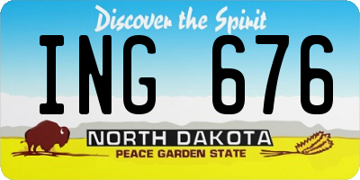 ND license plate ING676