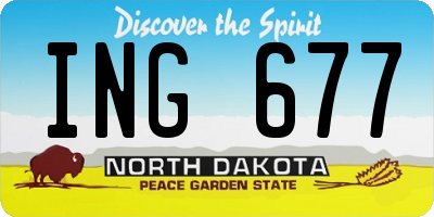 ND license plate ING677