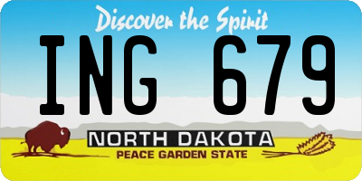 ND license plate ING679