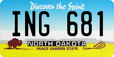 ND license plate ING681