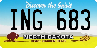 ND license plate ING683