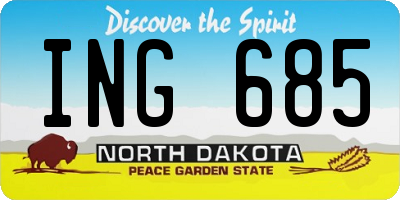 ND license plate ING685
