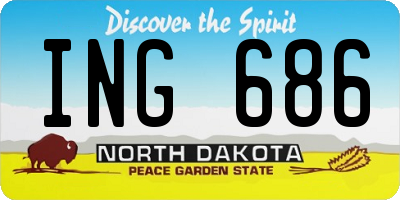 ND license plate ING686