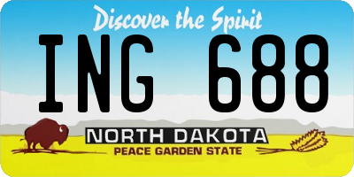 ND license plate ING688