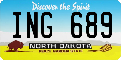 ND license plate ING689