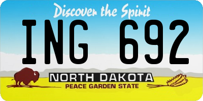 ND license plate ING692