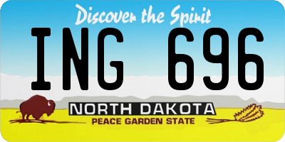 ND license plate ING696
