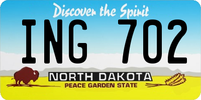ND license plate ING702