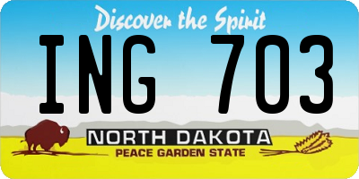 ND license plate ING703