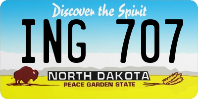 ND license plate ING707