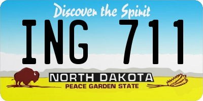 ND license plate ING711