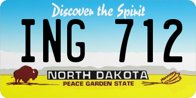 ND license plate ING712