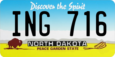 ND license plate ING716