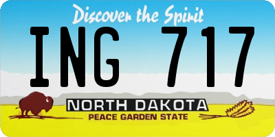 ND license plate ING717