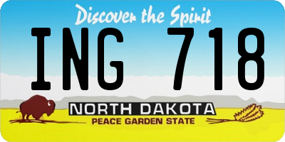 ND license plate ING718