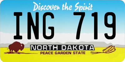 ND license plate ING719